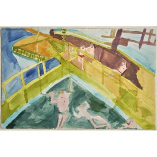 Man trying to dive in the water