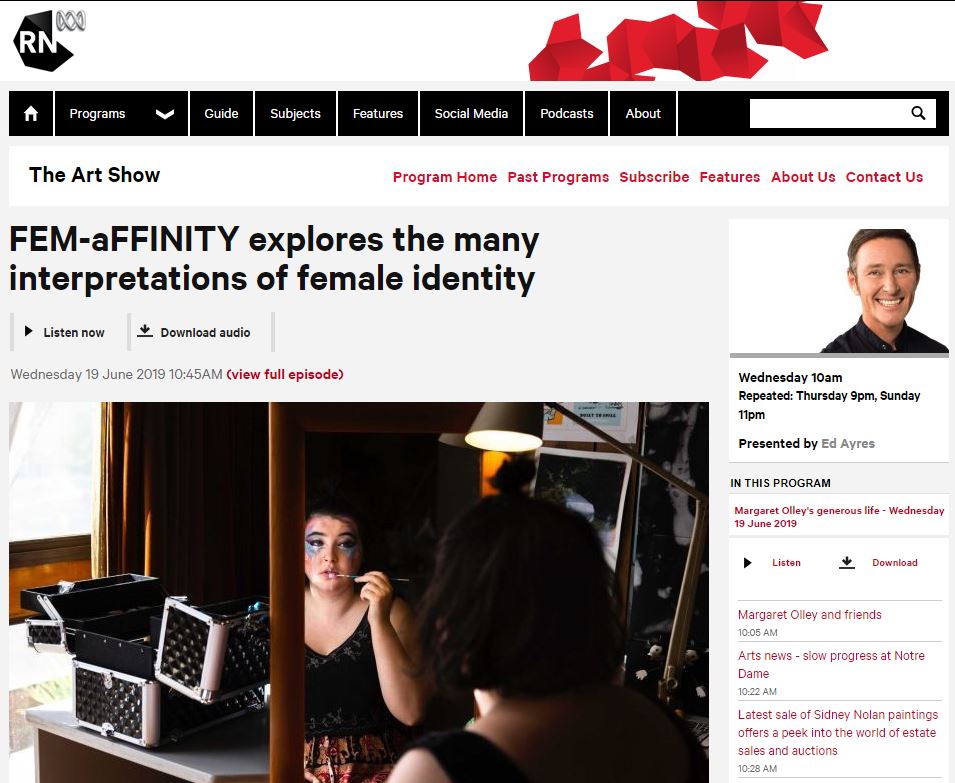 ABC RADIO NATIONAL - THE ART SHOW: FEM-aFFINITY Interview | 2019
