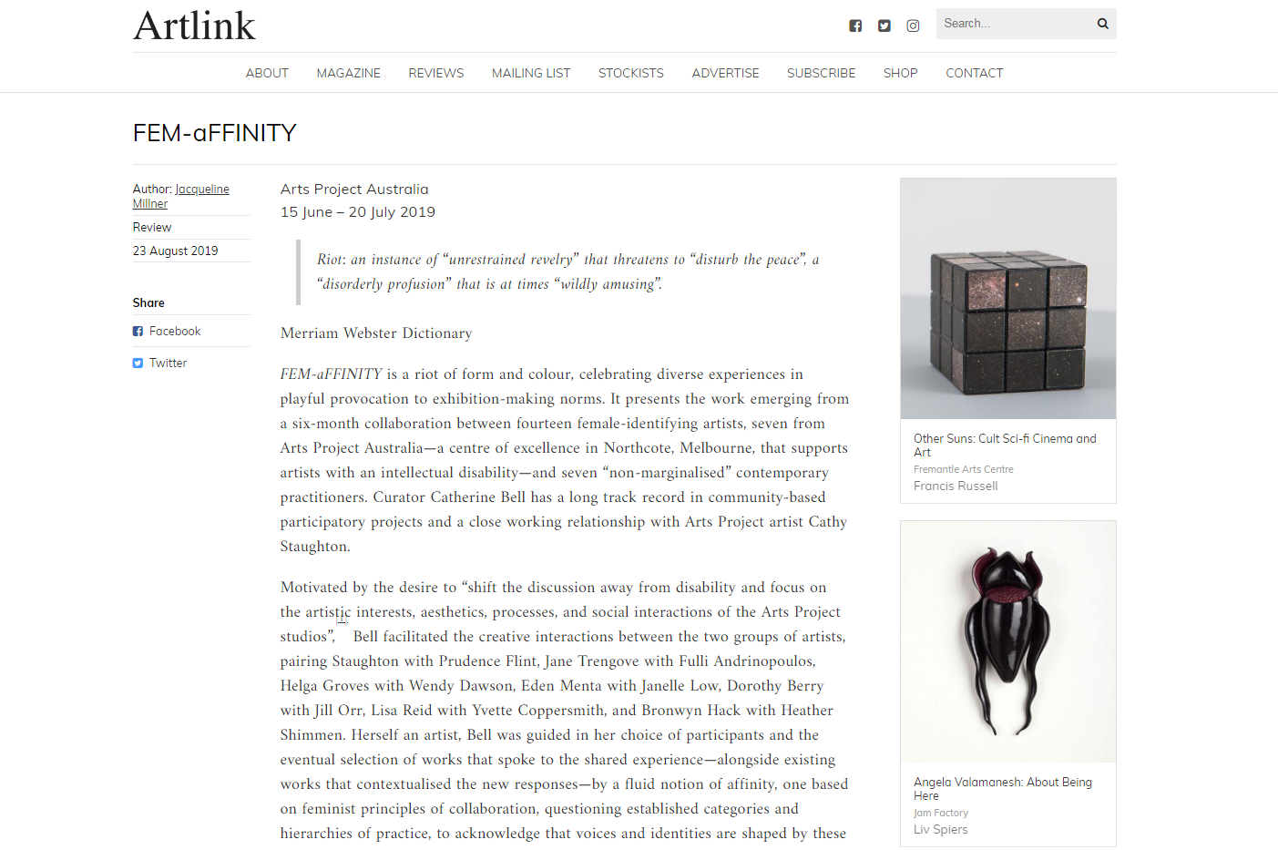 ARTLINK: FEM-aFFINITY I 2019 