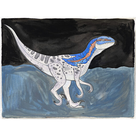 Blue Raptor remade Dinosaur (Dino crisis fan made drawing)