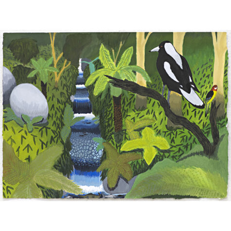 Magpie Looking at the Stream